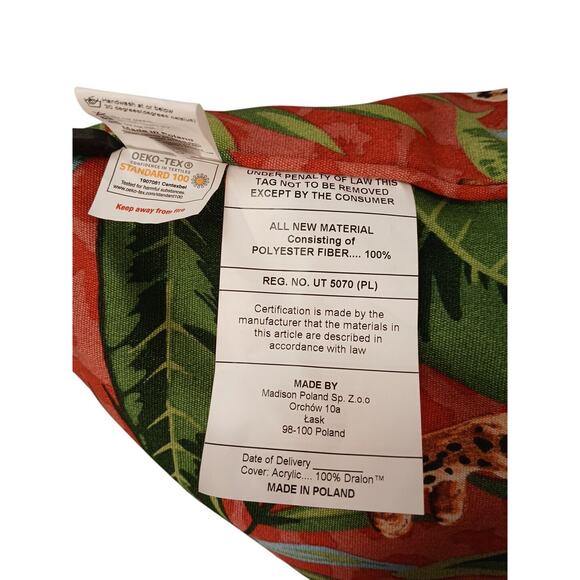 Madison OUTDOOR Pillow 22" Tropical Cheetah Weatherproof Palm Jungle Colorful - Picture 7 of 10